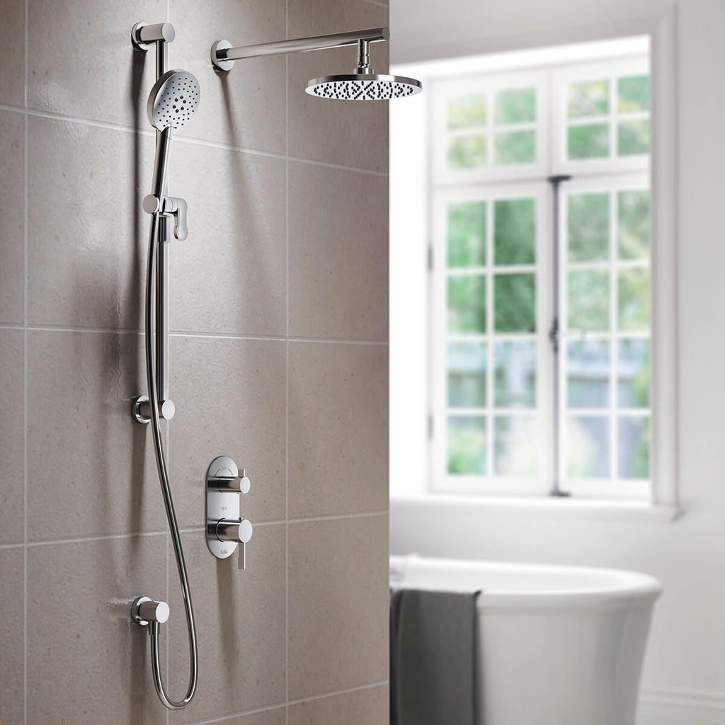 RoundOne™ TD2 : AQUATONIK™ T/P with Diverter Shower System with Vertical Ceiling Arm Chrome