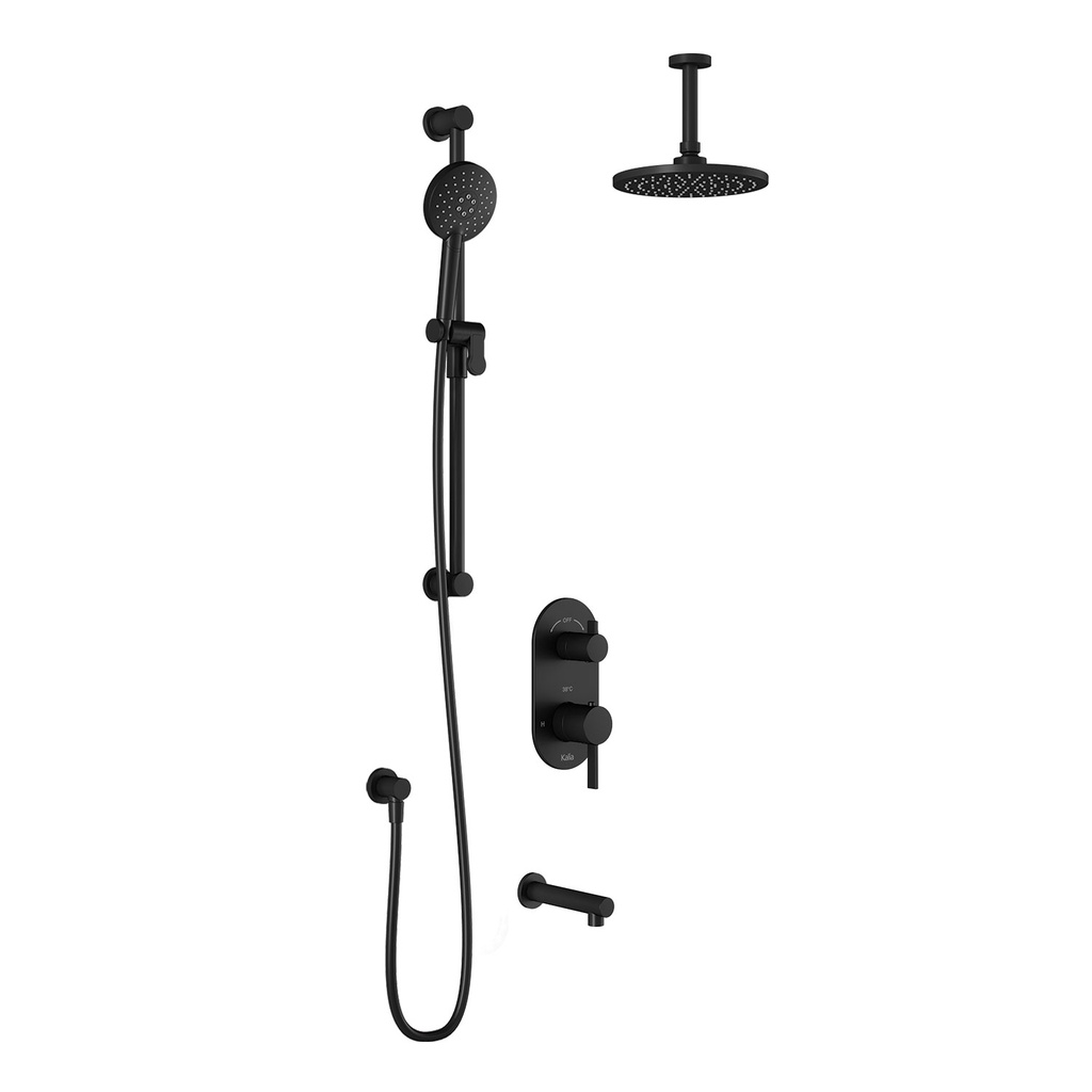 Roundone™ Td3 : Aquatonik™ T/p With Diverter Shower System With Vertical Ceiling Arm Matte Black