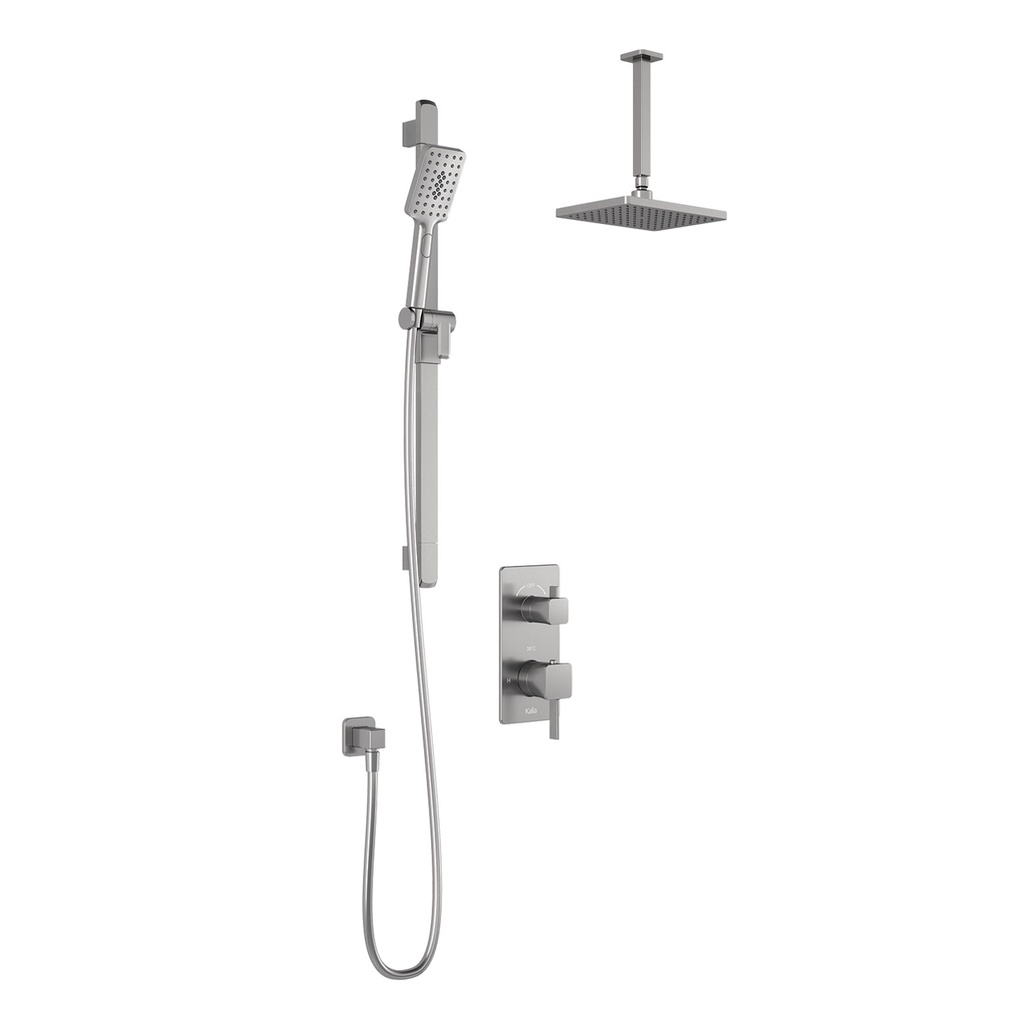Squareone™ Td2 : Aquatonik™ T/p With Diverter Shower System With Vertical Ceiling Arm Pure Nickel Pvd