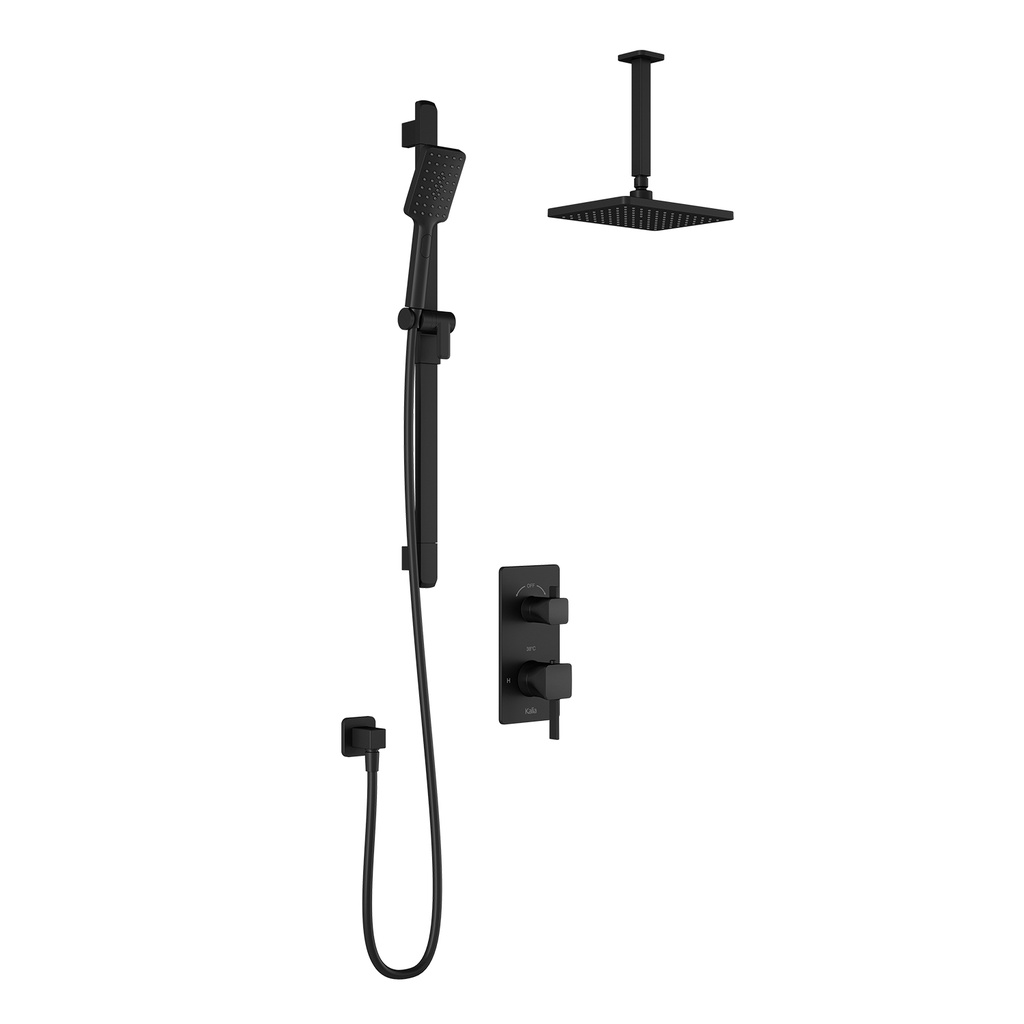 Squareone™ Td2 : Aquatonik™ T/p With Diverter Shower System With Vertical Ceiling Arm Matte Black