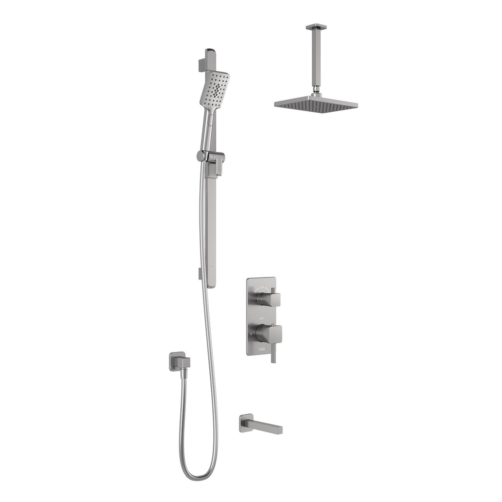 Squareone™ Td3 : Aquatonik™ T/p With Diverter Shower System With Vertical Ceiling Arm Pure Nickel Pvd