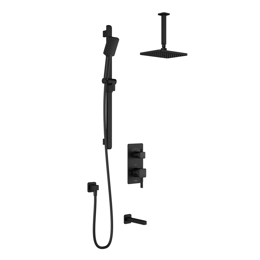 Squareone™ Td3 : Aquatonik™ T/p With Diverter Shower System With Vertical Ceiling Arm Matte Black