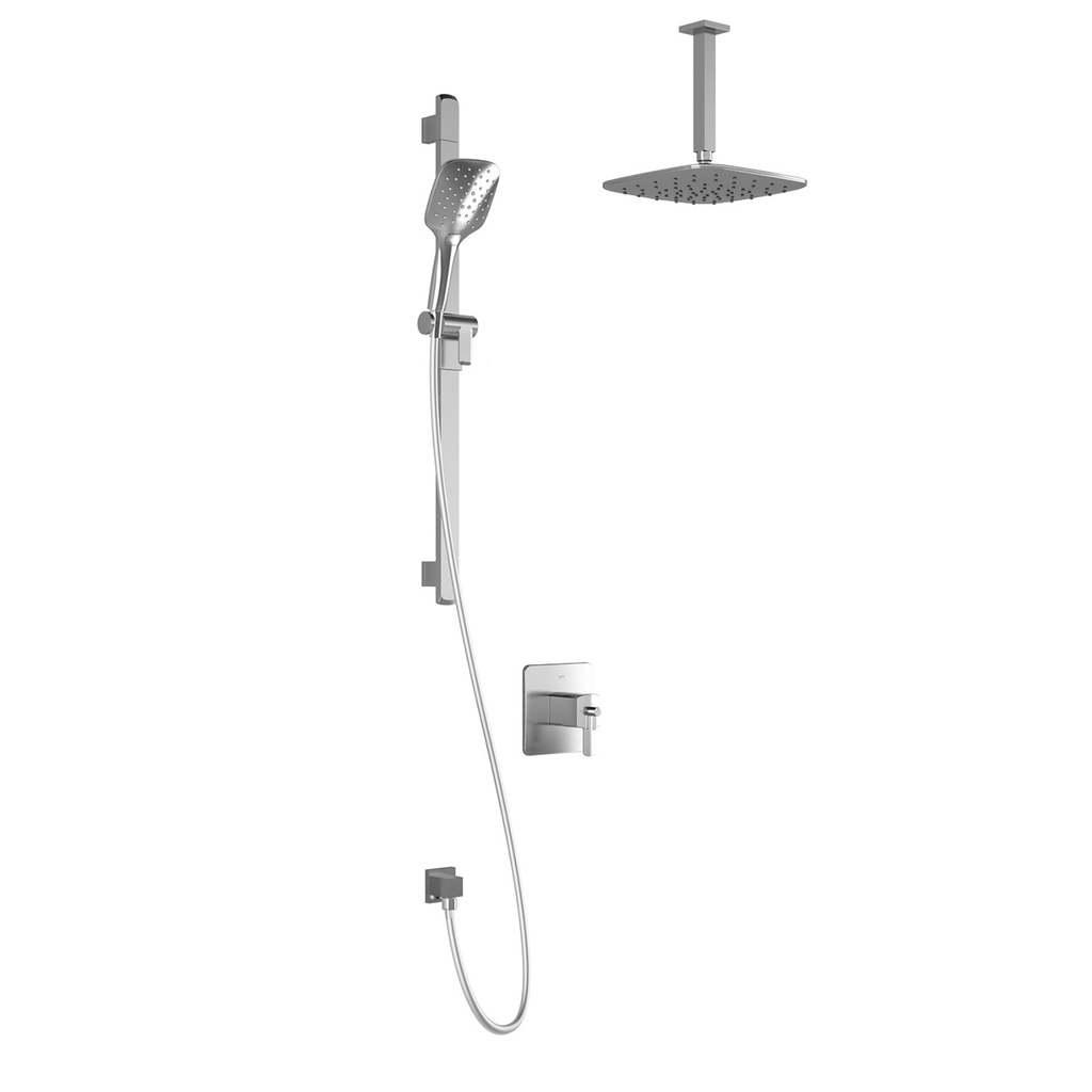 Grafik™ Tcd1 Plus : Aquatonik™ T/p Coaxial Shower System With Vertical Ceiling Arm Chrome