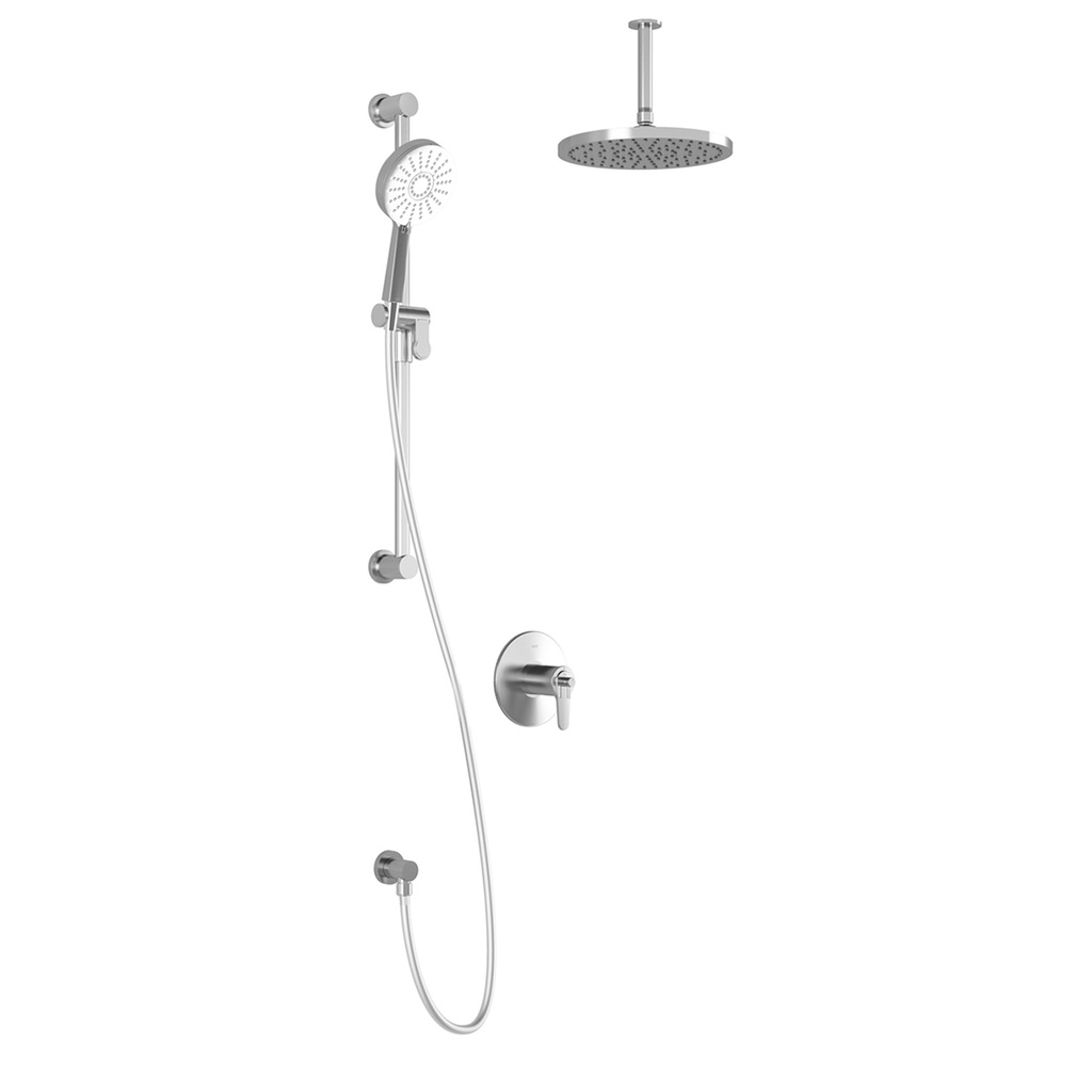 Kontour™ Tcd1 Plus :aquatonik™ T/p Coaxial Shower System With Vertical Ceiling Arm Chrome