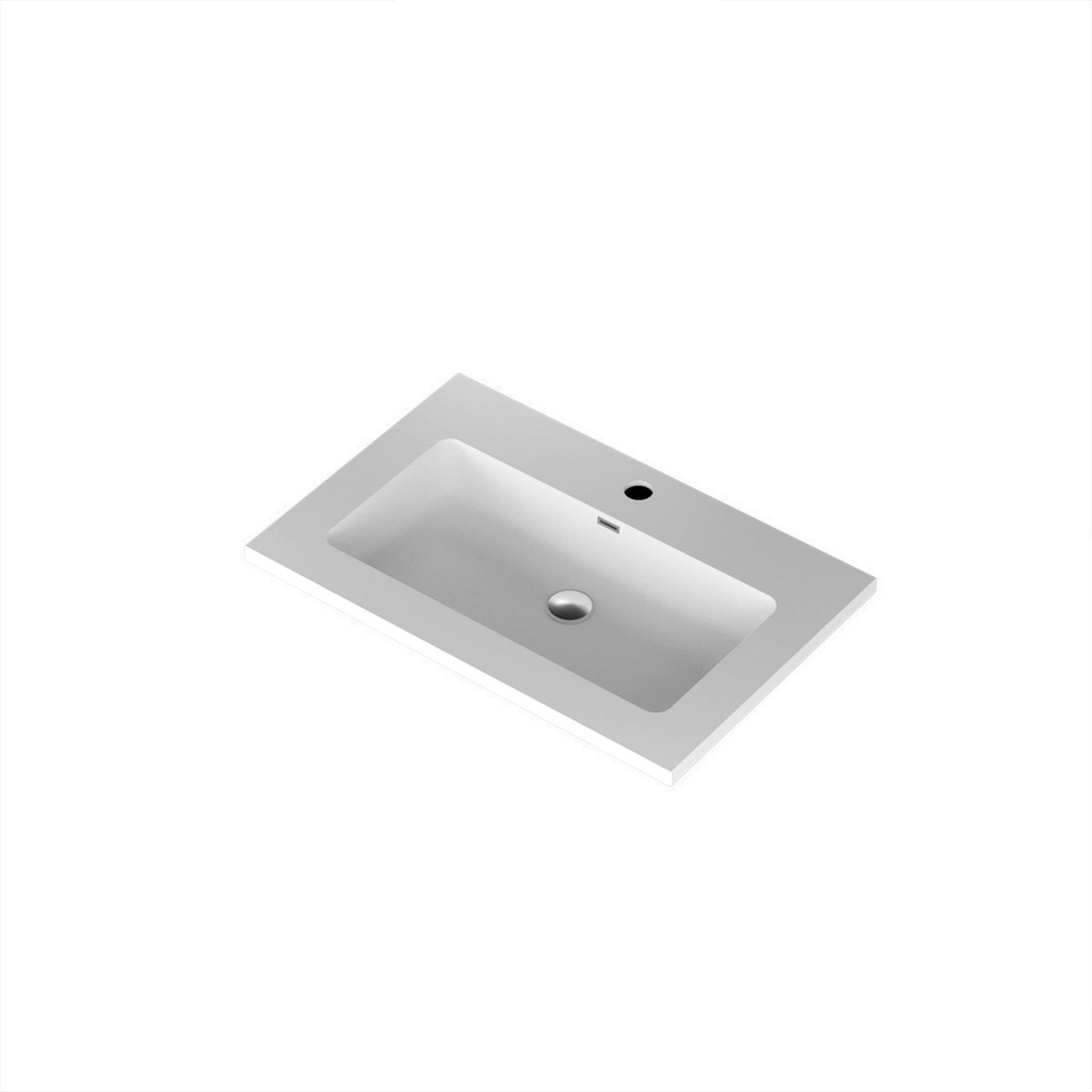 Aden 30" - Dessus de Lavabo Simple Centré en Surface Solide Blanc