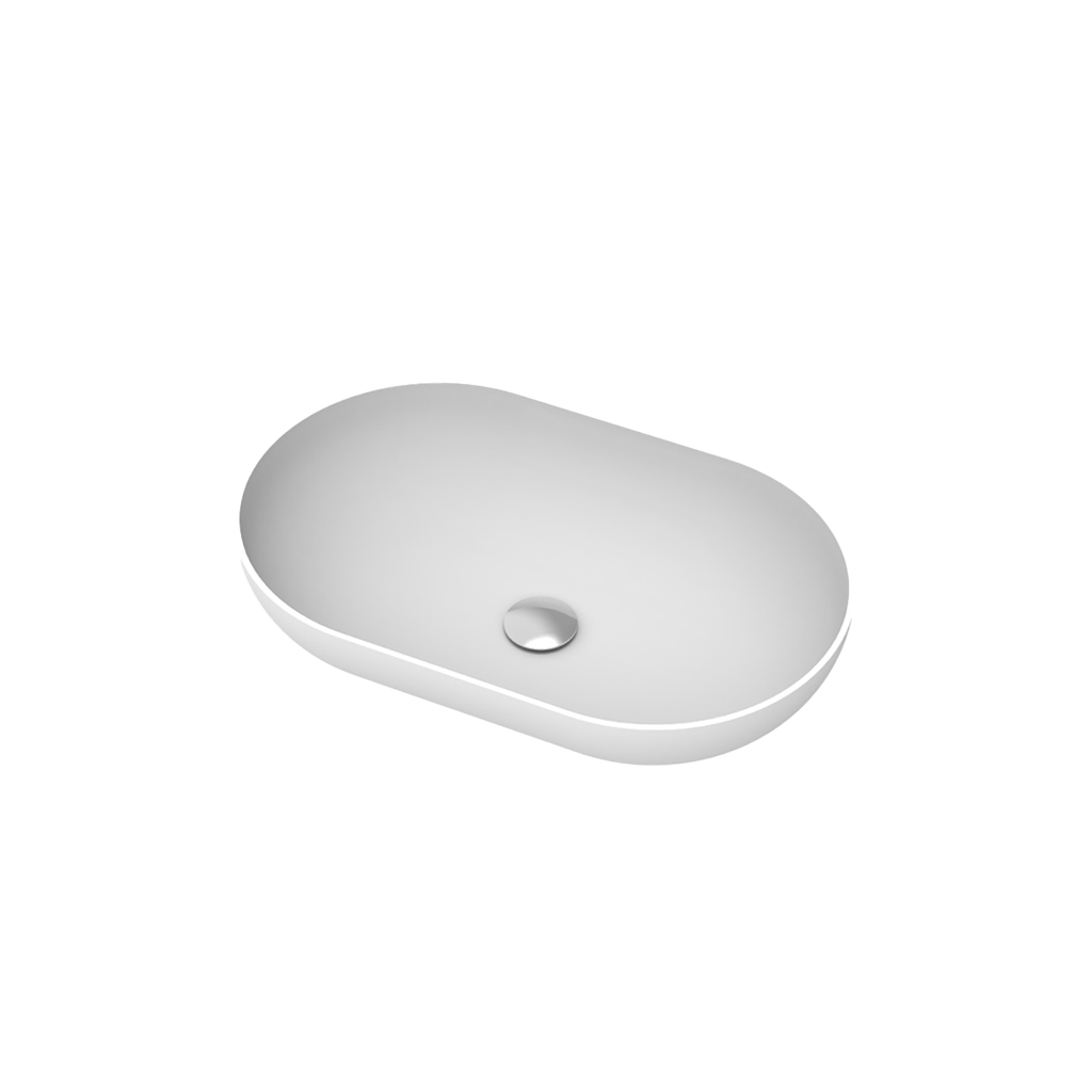 Azov - Vasque Ovale 24x14" en Surface Solide Blanc