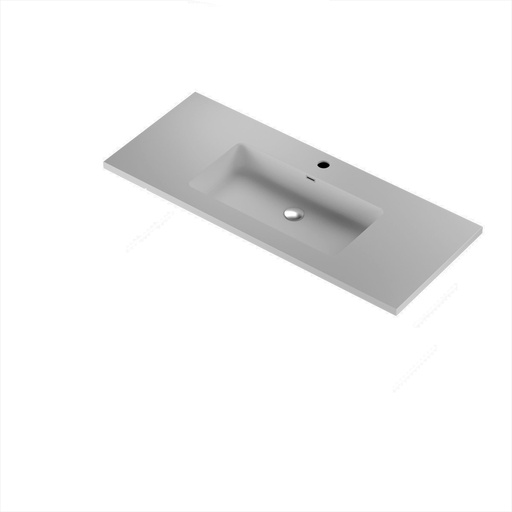 [DC4819Q01AD] Aden 48" - Dessus de Lavabo Simple Centré en Surface Solide Blanc