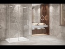 Porte de douche Bellini noir mat 54x42" en coin avec fermeture sur mur et installation sur mur à droite avec barre à serviette