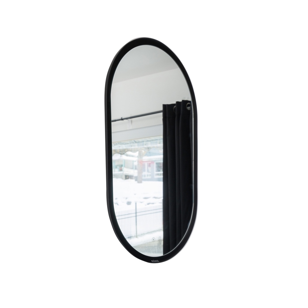 Miroir Led Ovale - Noir Mat